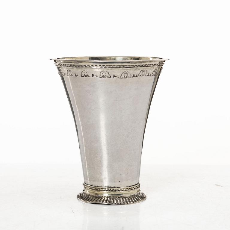 A Swedish silver beaker, mark of Johan Söderdahl, Söderköping 1777.