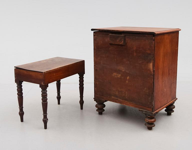 POTTSKÅP OCH BIDÉ, 2 delar, England, 1800-talets andra hälft.