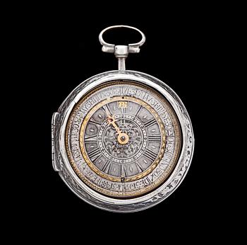 1206. A silver verge pocketwatch, Wideman. Stockholm, ca 1700.