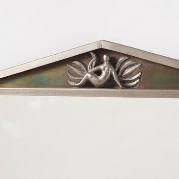 Nils Fougstedt, a Swedish Grace pewter and brass mirror model "137 a", Firma Svenskt Tenn, Stockholm 1927.