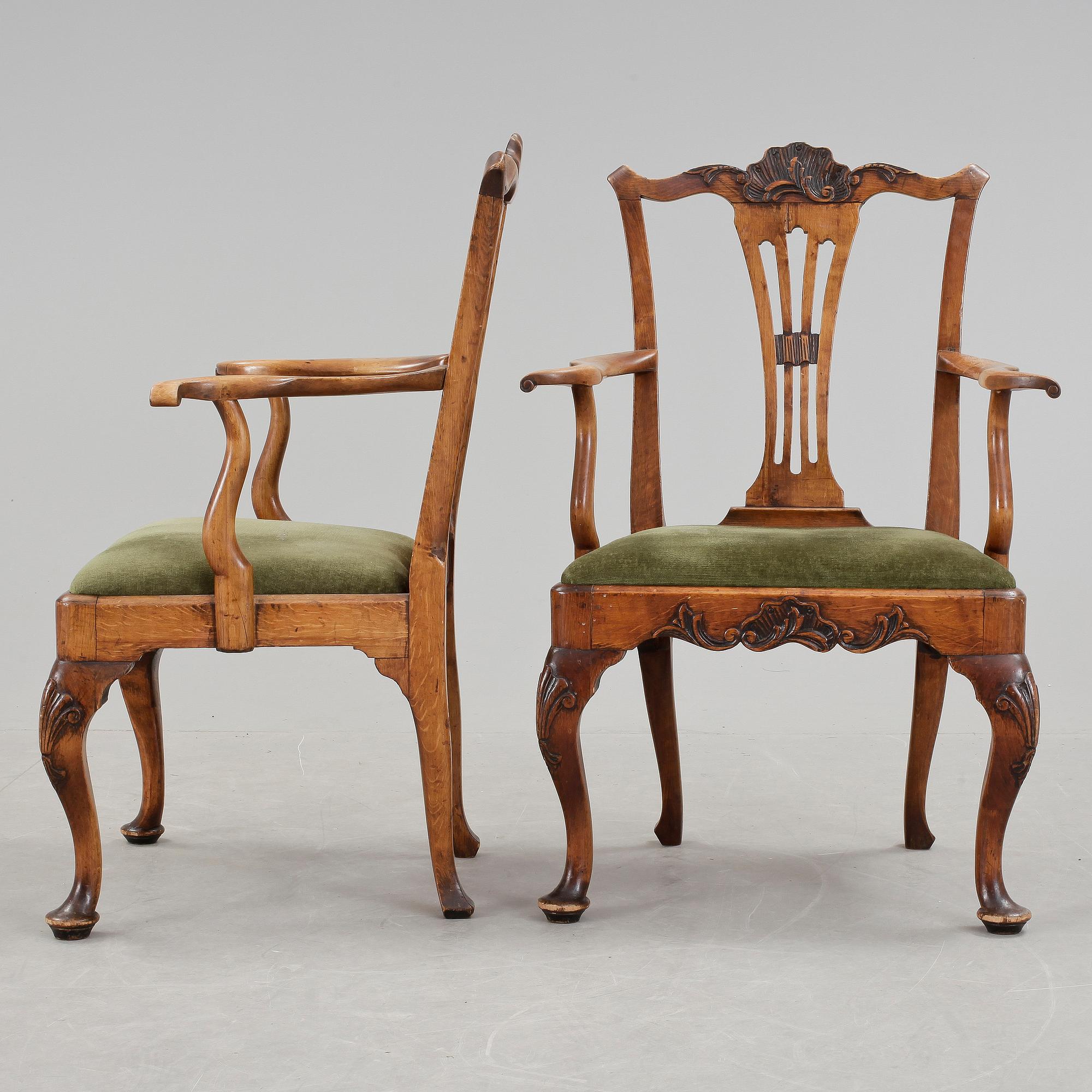 KARMSTOLAR, 4 st, rokokostil, Holland, 1800-tal.