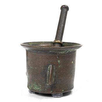 Mortel med stöt, troligen Spanien, 1500/1600-tal.