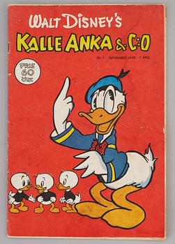 KALLE ANKA, serietidning, nr 1, 1948.