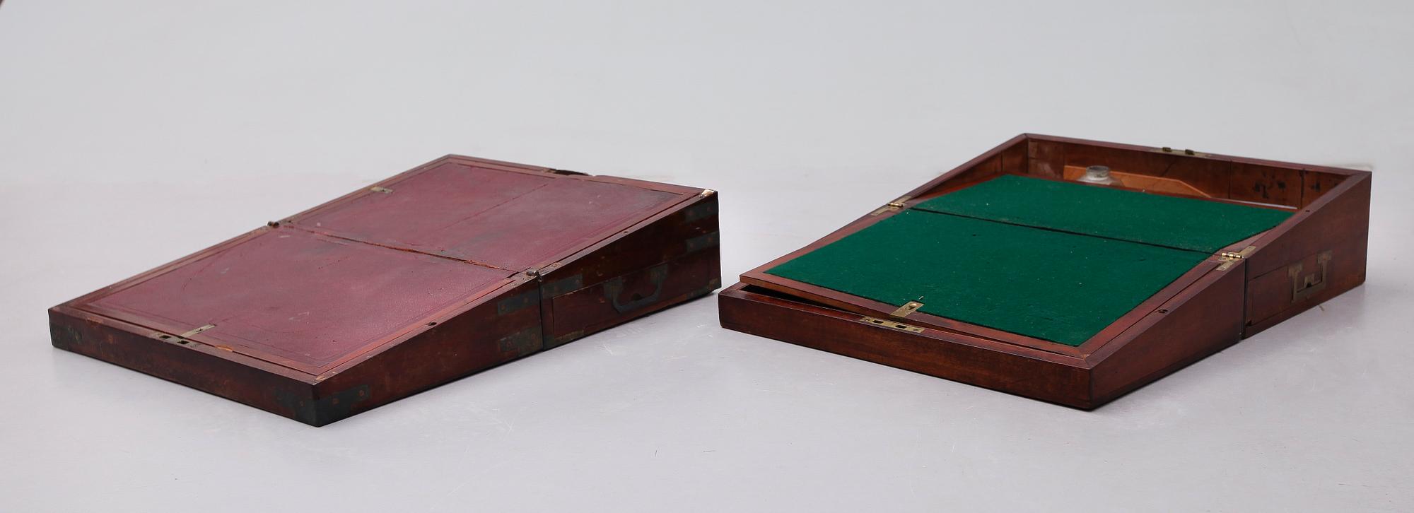 SKRIVSCHATULL, 2 st, England, 1800-tal.