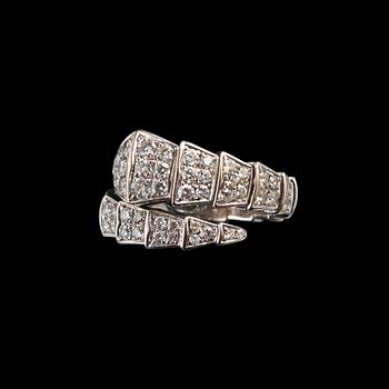 410. A RING, "Bulgari Serpenti". Brilliant cut diamonds c. 1.95 ct. 18K whitegold.