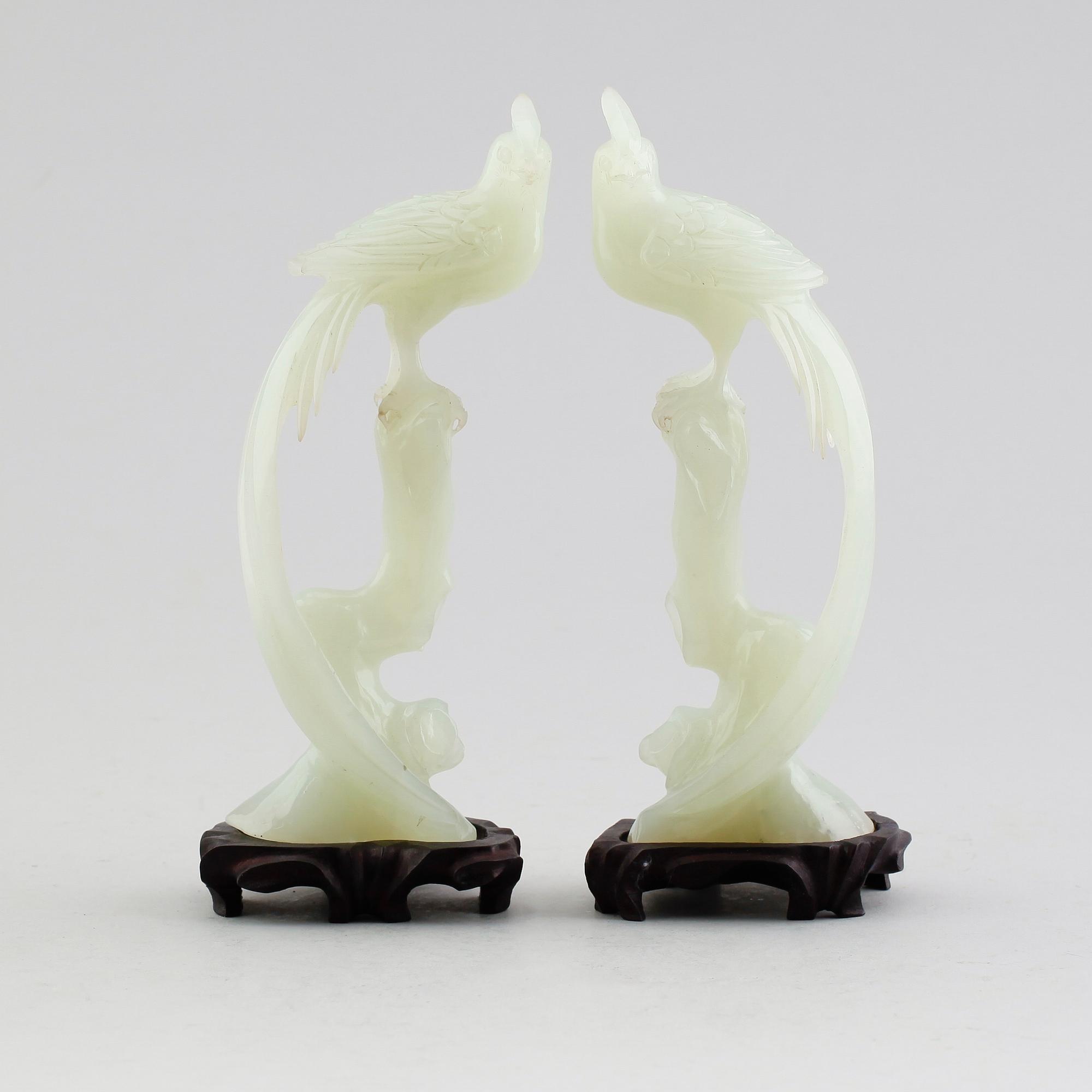 FIGURER, 1 par, nefrit, Kina.