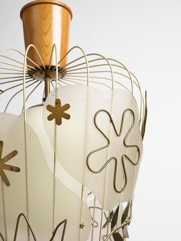 Hans Bergström, a rare ceiling lamp model "5A", ateljé Lyktan, Åhus, 1940s.