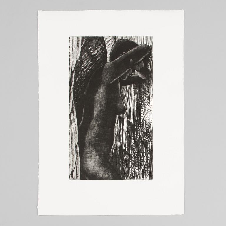 MARJATTA NUOREVA, graphic portfolio, mezzotint and drypoint 12 pcs, signed, numbered.
