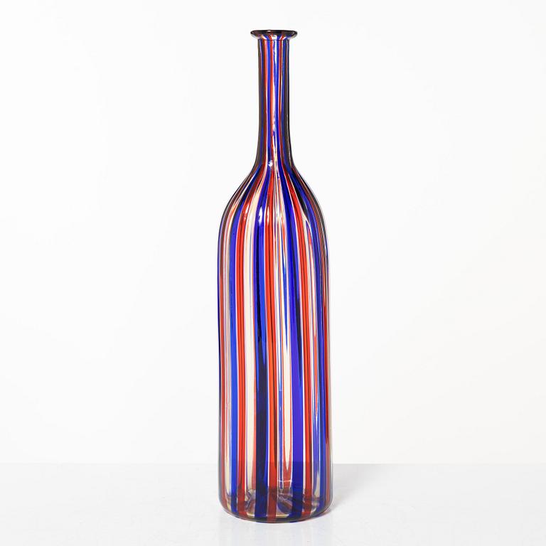 Paolo Venini, an 'a canne'-technique glass vase, Murano, 1988, Italy ed. 226/250.