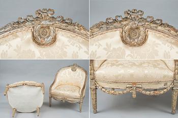 A RUSSIAN IMPERIAL FURNITURE SET, 6 PIECES.
