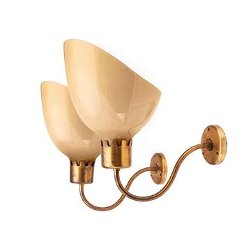 298. Harald Notini, a pair of large wall sconces, model '8566/A', Arvid Böhlmarks Lampfabrik, Sweden, 1940s.