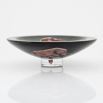Olle Alberius, skål, glas, Ravenna, "Elefanter", Orrefors Gallery, 1988.