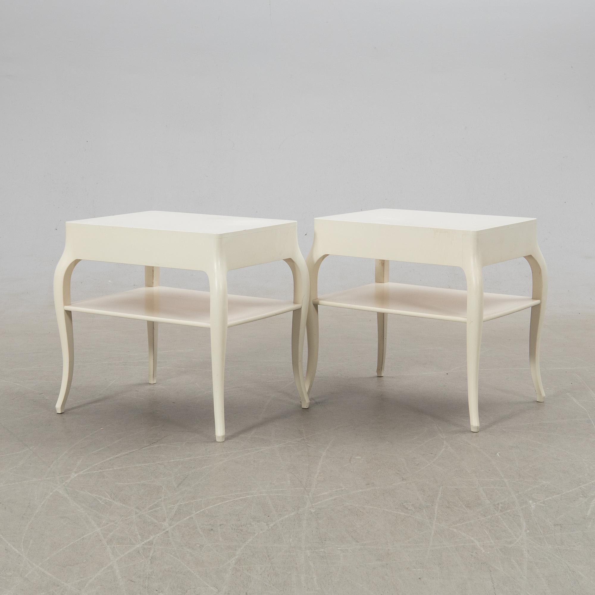 Bedside tables, a pair, mid-20th century.