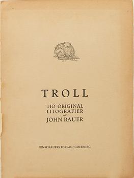 John Bauer, "Troll" tio litografier i mapp.