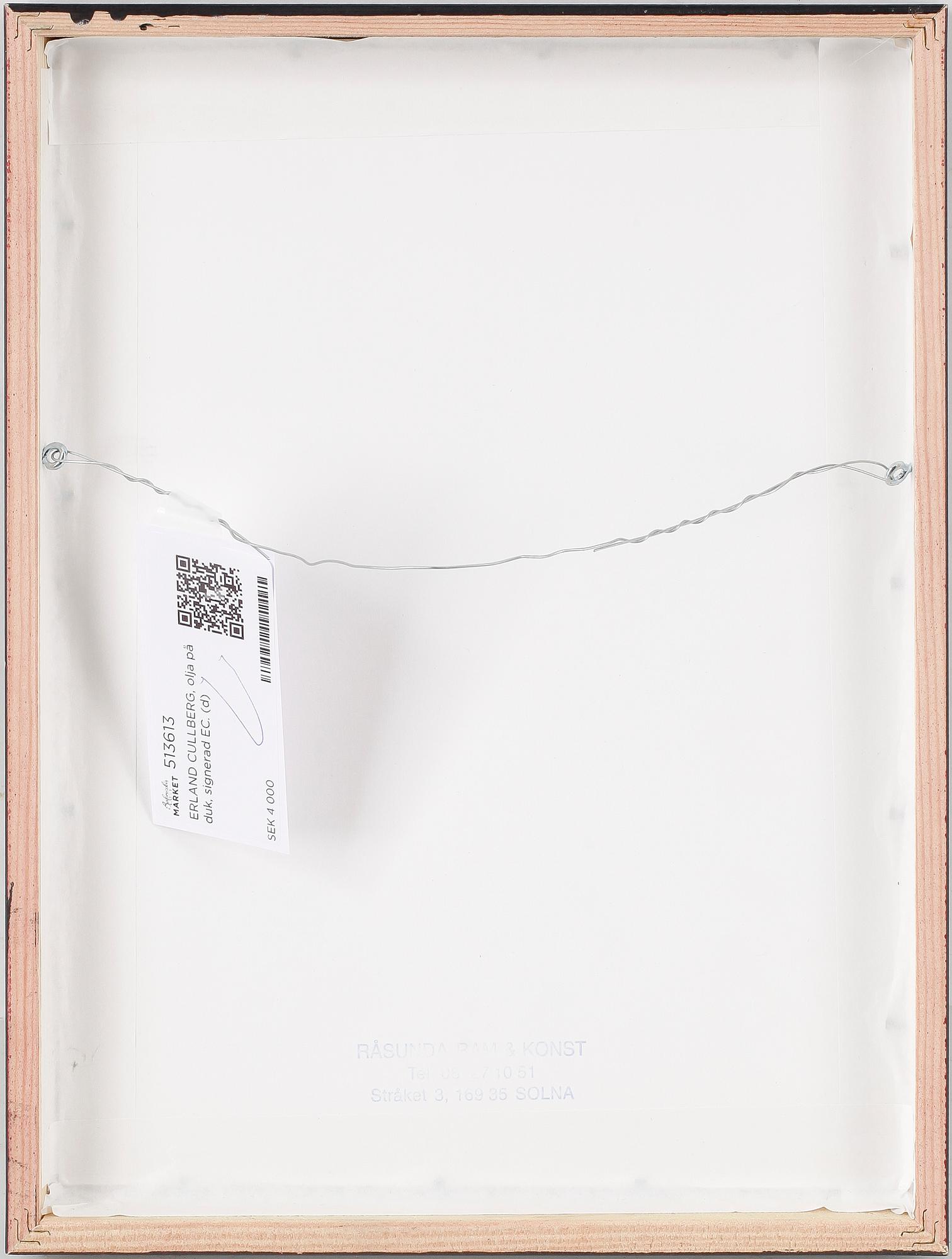 ERLAND CULLBERG, olja på duk, signerad EC.