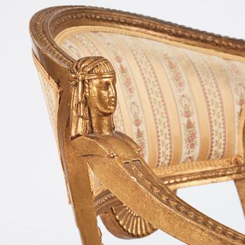 A Royal Swedish empire armchair attributed to N C Salton (master 1817-29).