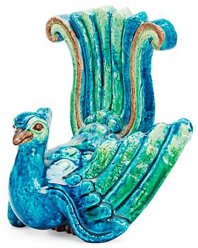 398. A Gunnar Nylund stoneware figure of a bird of paradise, Rörstrand.