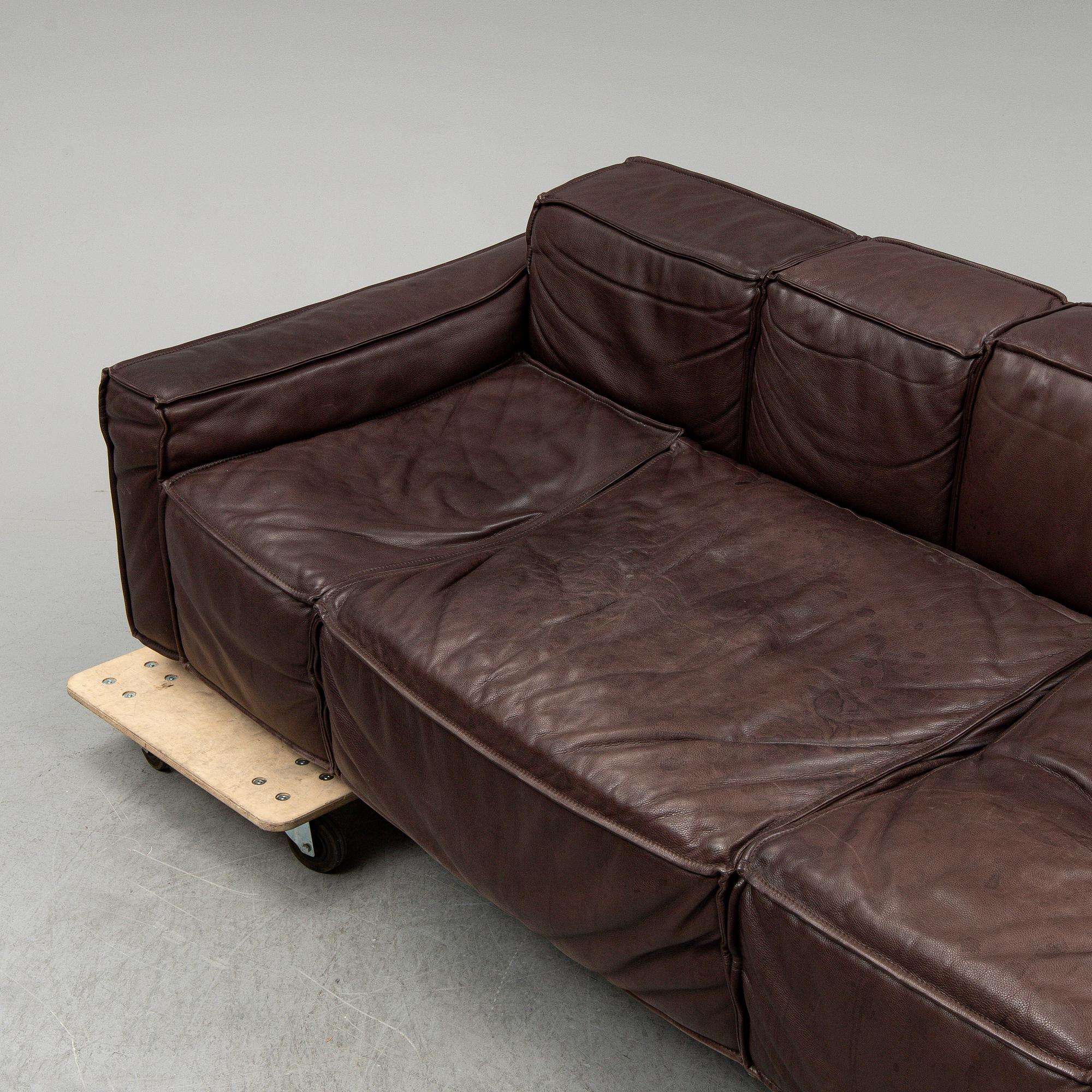 CLAESSON KOIVISTO RUNE, a leather covered 'Boxplay' sofa from Swedese.
