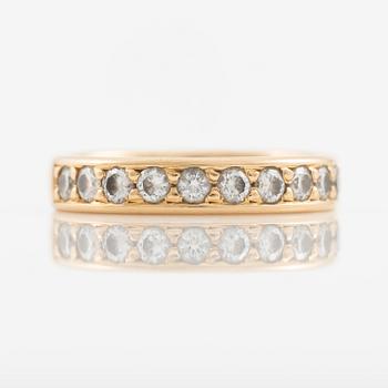 Ring, half eternity, gold with brilliant-cut diamonds.
