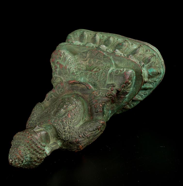 BUDDHA, patinerad brons, Nepal, 1900-talets första hälft.