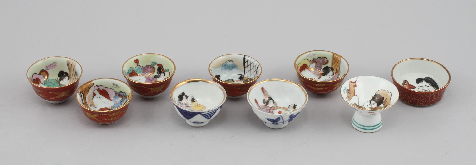 KOPPAR, 9 st, porslin, Japan, 1900-tal.