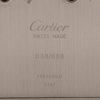 Cartier, Roman Numerals, table clock/alarm clock, Limited Edition, 95 x 95 x 26 mm.