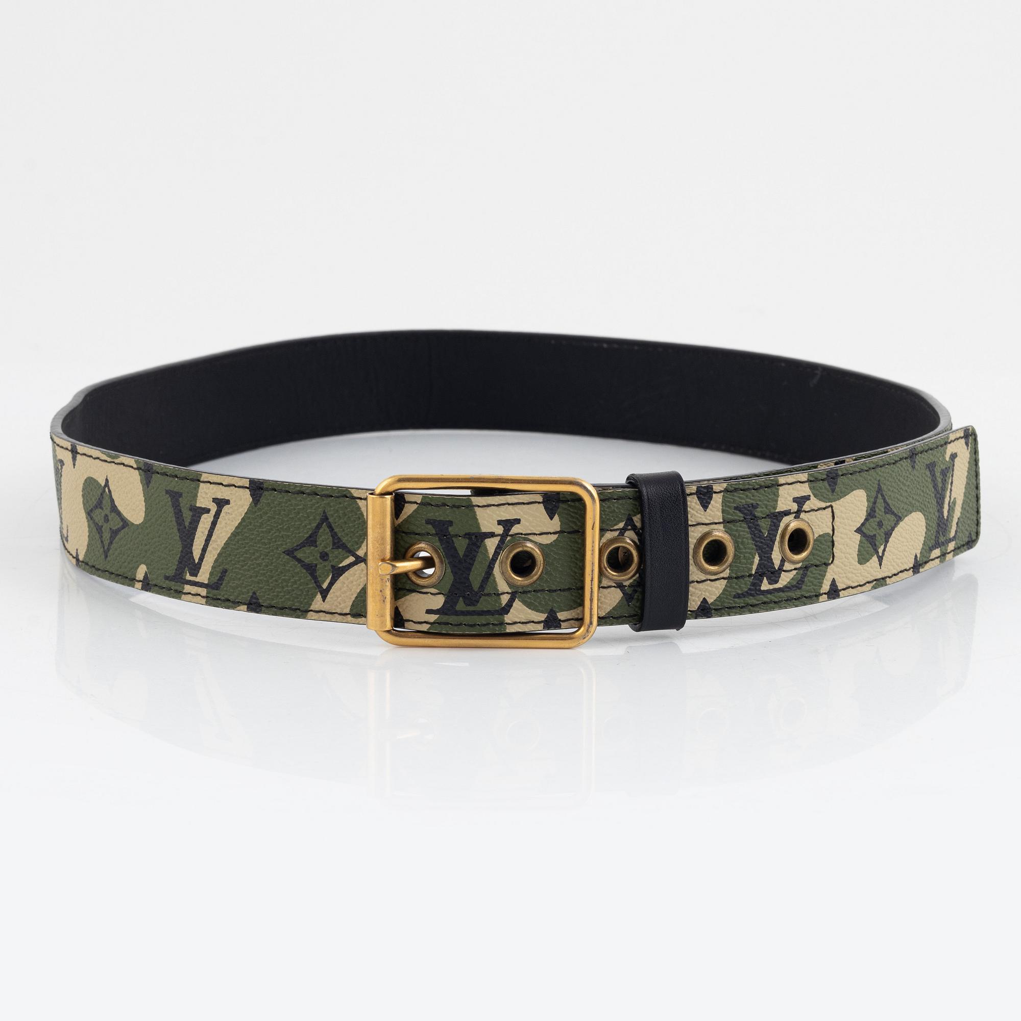 Louis Vuitton x Takashi Murakami, belt, "Monogramouflage belt", limited edition. Size 90.