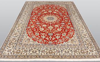 A carpet, Nain part silk so called 9LAA, ca 317 x 202 cm.