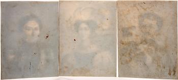 LITOFANIPLATTOR, 3 st. Karl-Johan, Desideria och Oscar I. 1800-talets första hälft.
