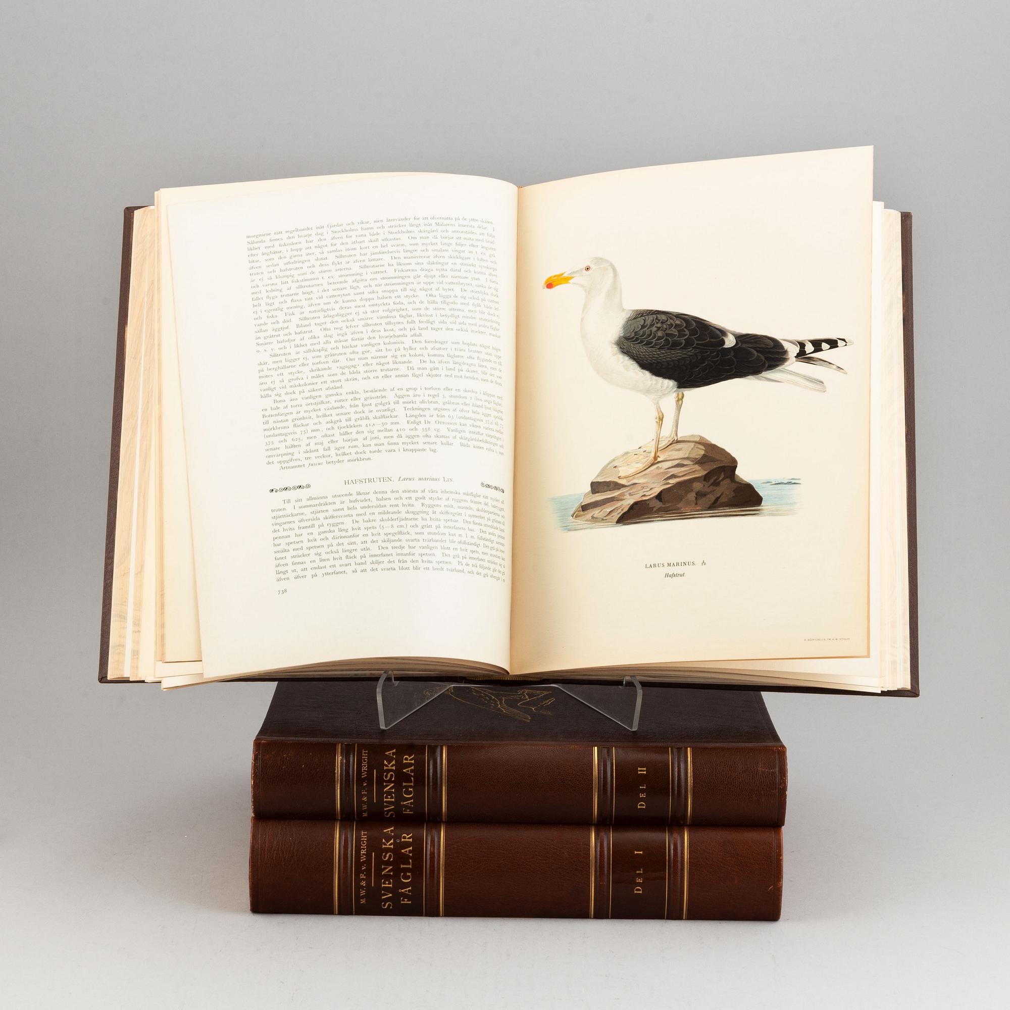 The von Wright brothers, three volumes "Svenska Fåglar", Börtzells tryckeri AB, Stockholm, 1927-1929.