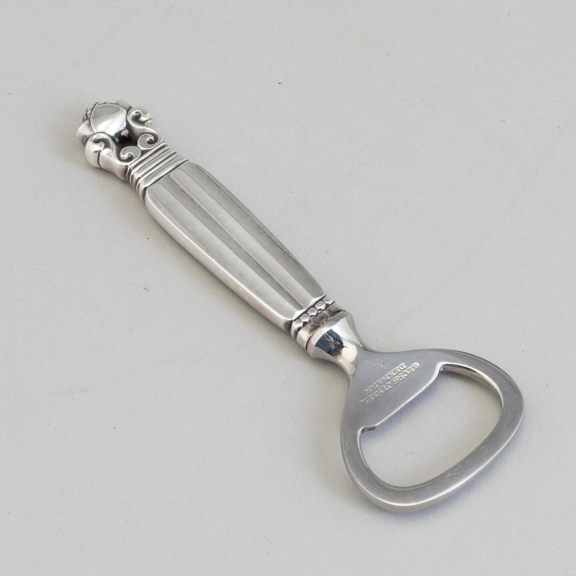 JOHAN RODHE, "Konge", kapsylöppnare av sterlingsilver, Georg Jensen, Danmark.