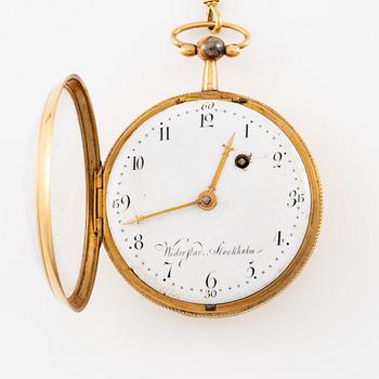 An 18k gold pocket watch by J. Widerstad (watchmaker in Stockholm 1785-1834).