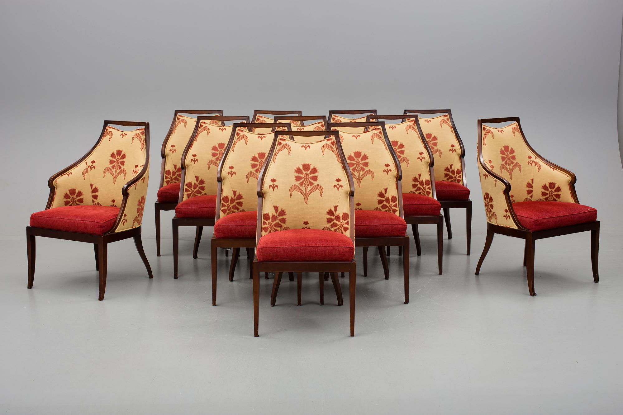 MATSALSGRUPP, 13 delar, Baker Furniture, 1900-tal.