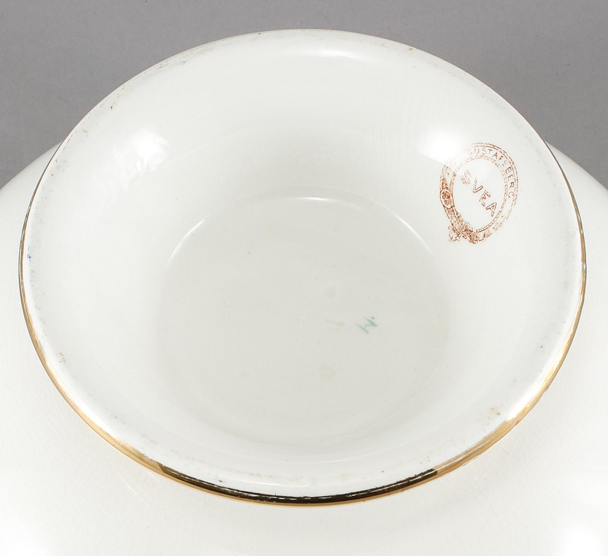 BÅLSKÅL, flintgods, "Svea", Gustavsberg, 1860-1913.