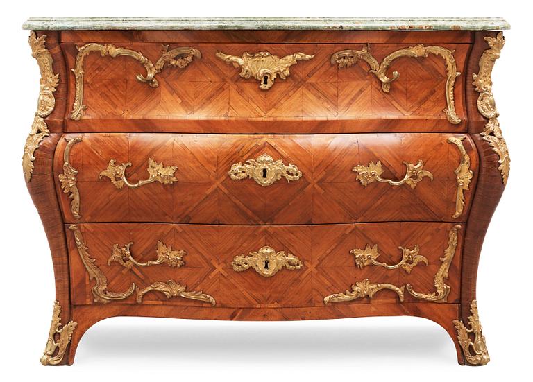 A Swedish Rococo commode dated 1762 by C. Linning, master 1744.