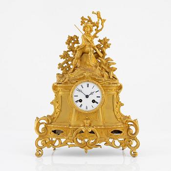 A Rococo style mantle clock, second part of the 19th Century.