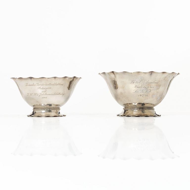 C.G. Hallberg, Two silver bowls, Stockholm, 1925.
