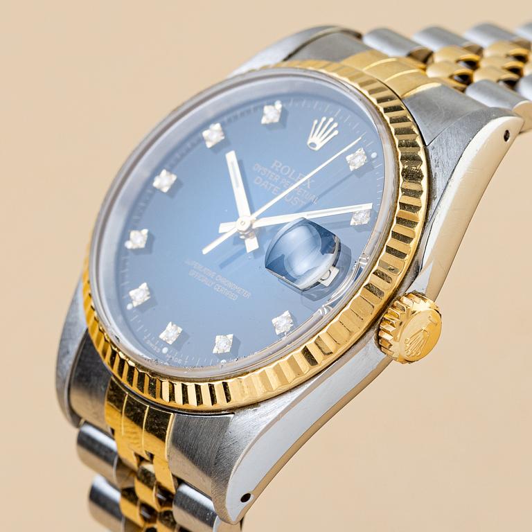 Rolex, Datejust, "Blue Diamond Vignette Dial", ca 1990.