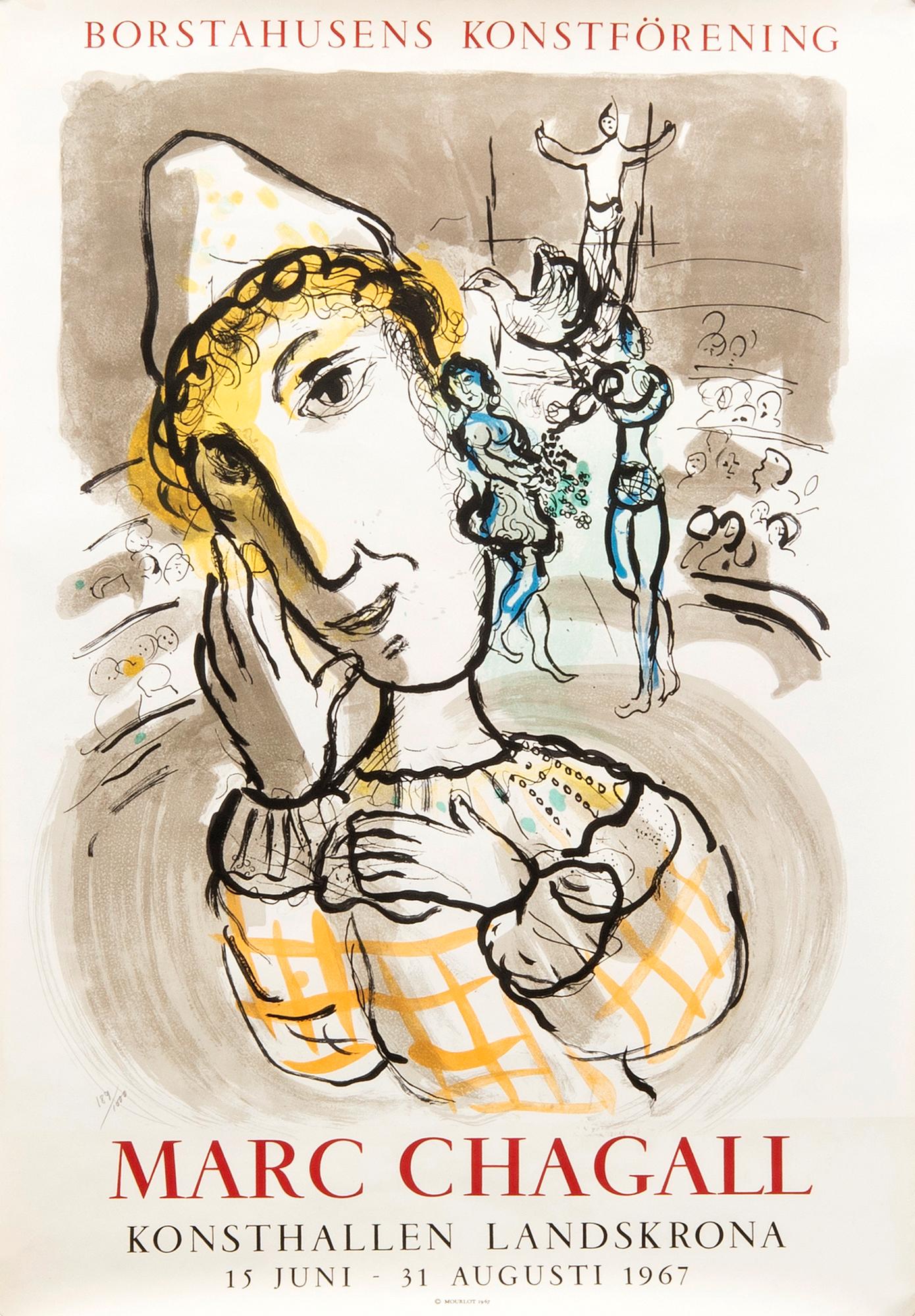 Marc Chagall, efter färglitografisk affisch numrerad 189/1000.