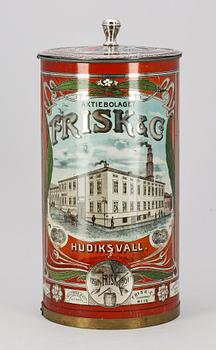 PLÅTBURK, Frisk & Co, Hudiksvall, 1900-talets början.