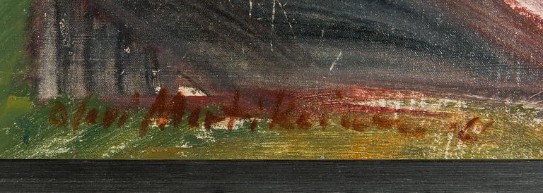 Olavi Martikainen, öljy levylle, signeerattu ja päivätty -61.