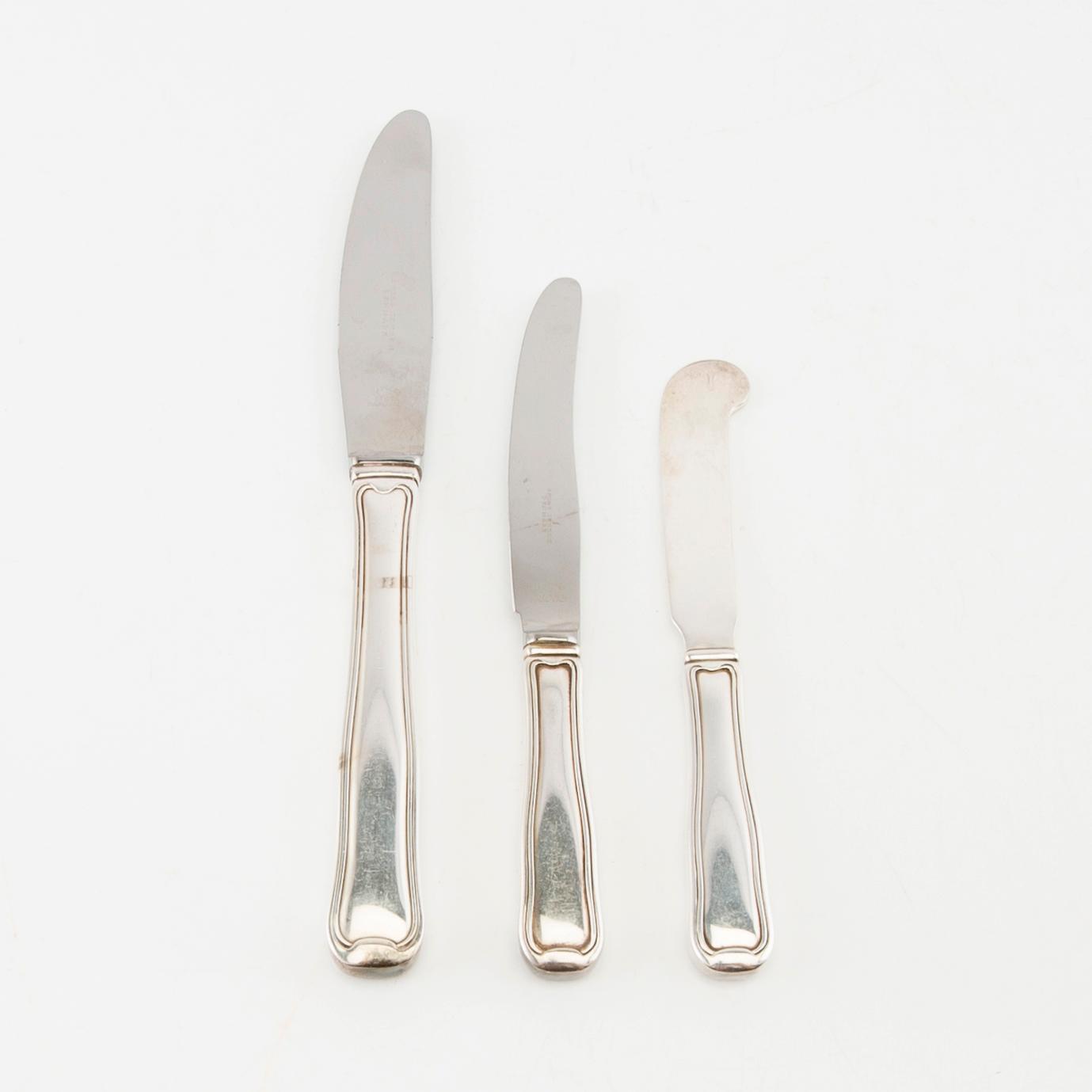 Harald Nielsen, bestick 73 dlr silver "Old Danish" Georg Jensen.