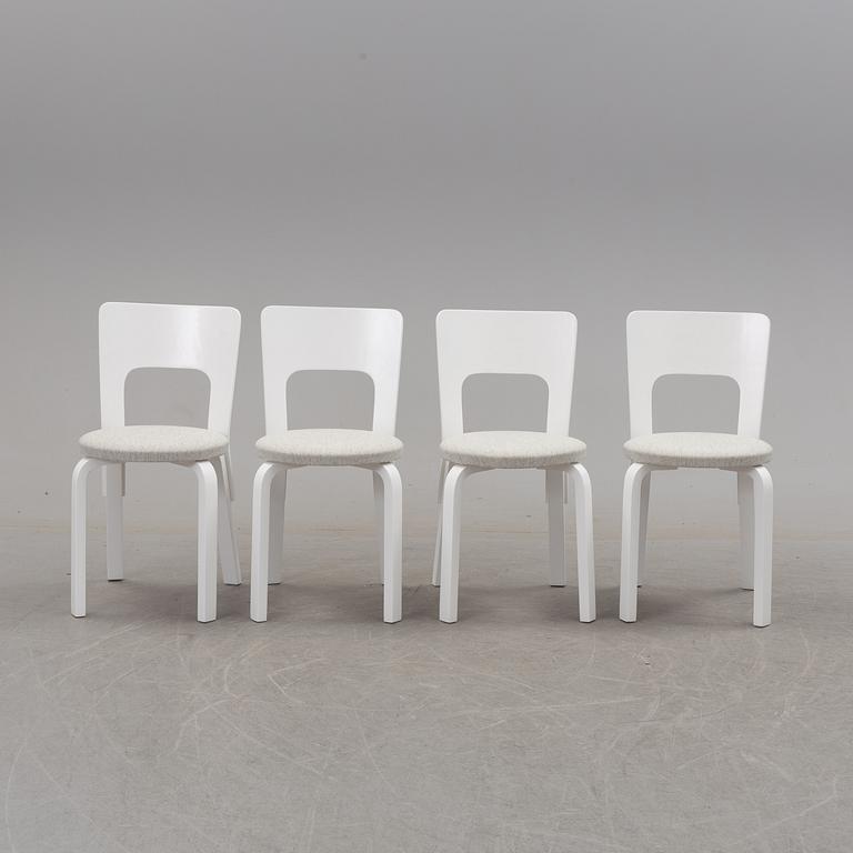 a dining table '81B' and four '66' chairs by Alvar Aalto, Artek.