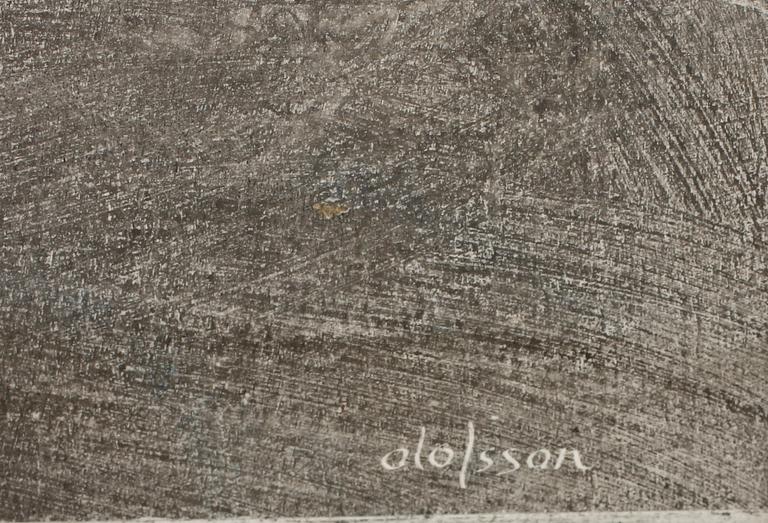 PIERRE OLOFSSON, tusch o vax på papper, sign.