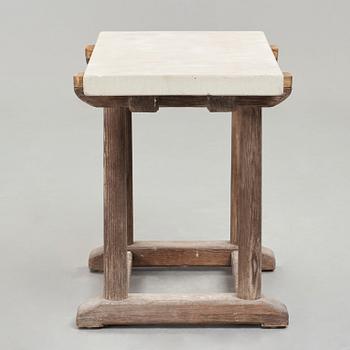 Axel Einar Hjorth, a "Sandhamn" stained pine table with a limestone top, Nordiska Kompaniet, Sweden 1929.