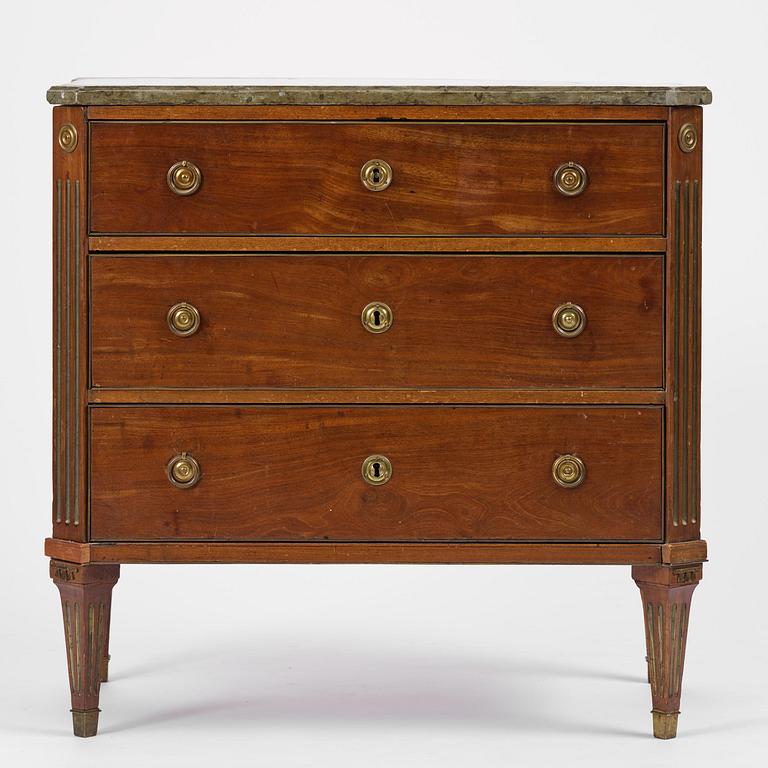 A late Gustavian mahogny commode.