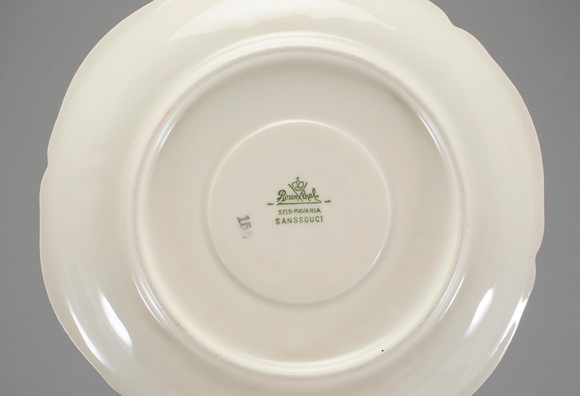 TE- SAMT KAFFESERVIS, 61 delar, porslin, Sanssouci, Rosenthal, Tyskland, 1900-talets andra hälf.