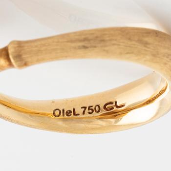 Ole Lynggaard, ring, "Lotus", 18K gold with carnelian.