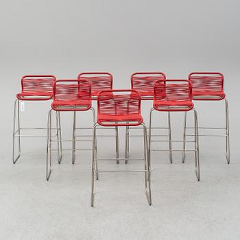 VERNER PANTON, seven 'Panton One'/'Tivoli' bar stools from Montana, Denmark.