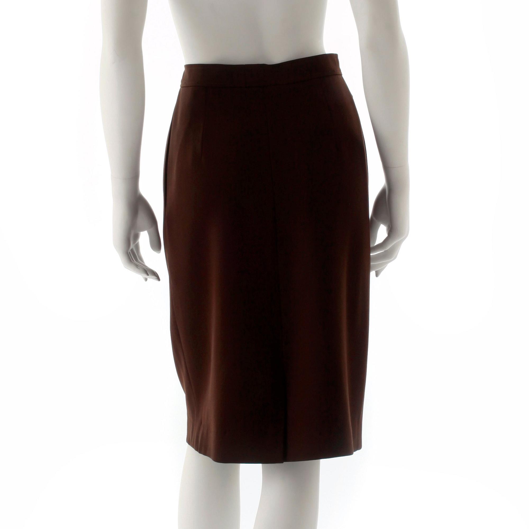 CÉLINE, a brown wool blend skirt.